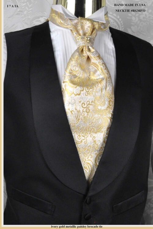 Gold Paisley Brocade Cravat