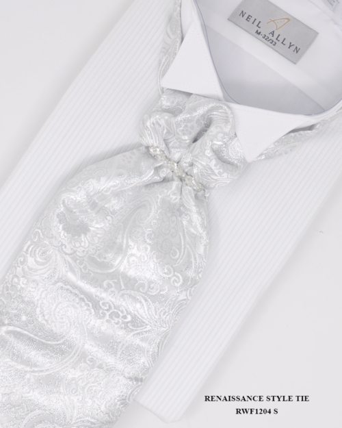 Silver Metallic Cravat Tie